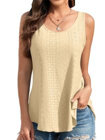 Womens Fashion Tank Tops Crewneck Loose Fit Sleeveless Shirts (Color: yellow, size: XS)