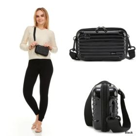 Clarissa Mini Crossbody Suitcase (Option: Black)